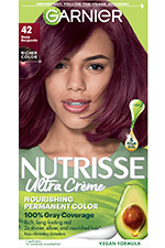 Deep Burgundy Hair Color Nutrisse Ultra creme Nourishing permanent color Gray Coverage - Garnier